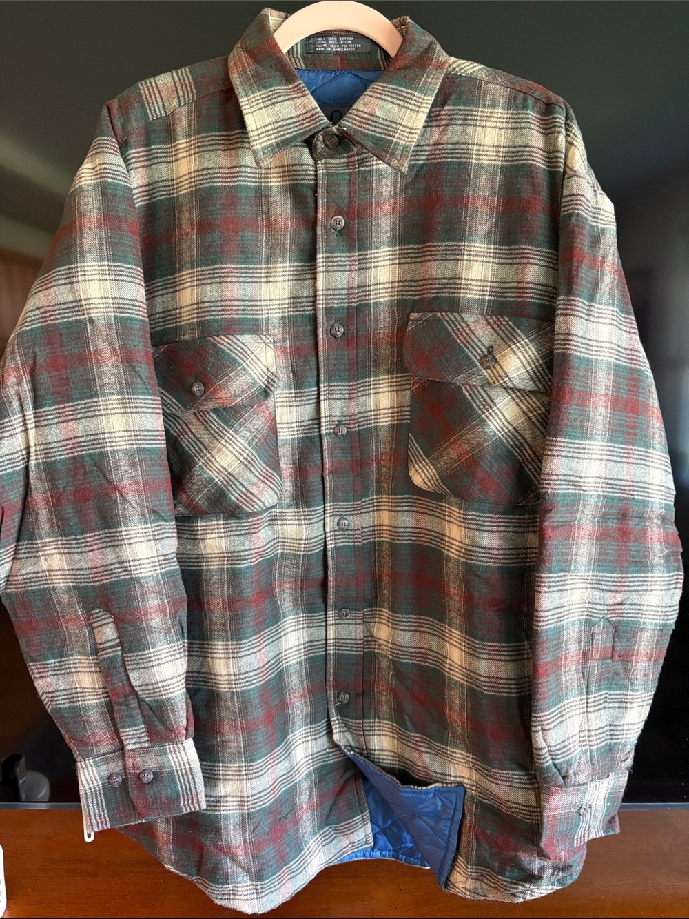 NWT Outdoor Exchange Men's Plaid Flannel quilted lined Shirt Jacket Medium